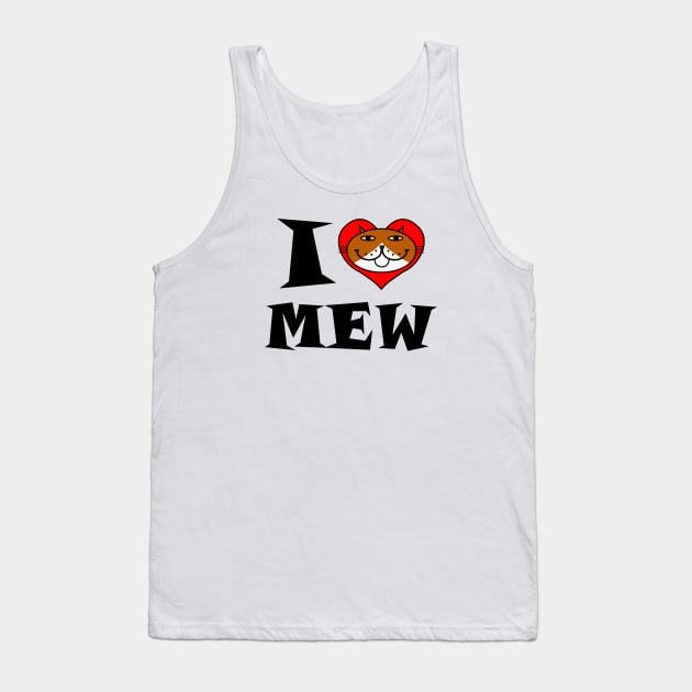 I Heart Cat - Orange Tuxedo Cat Tank Top by RawSunArt